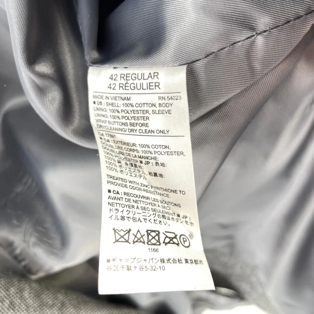 Banana Republic Slim Fit Gray Textured Two Button Blazer Mens 42R Sport Coat